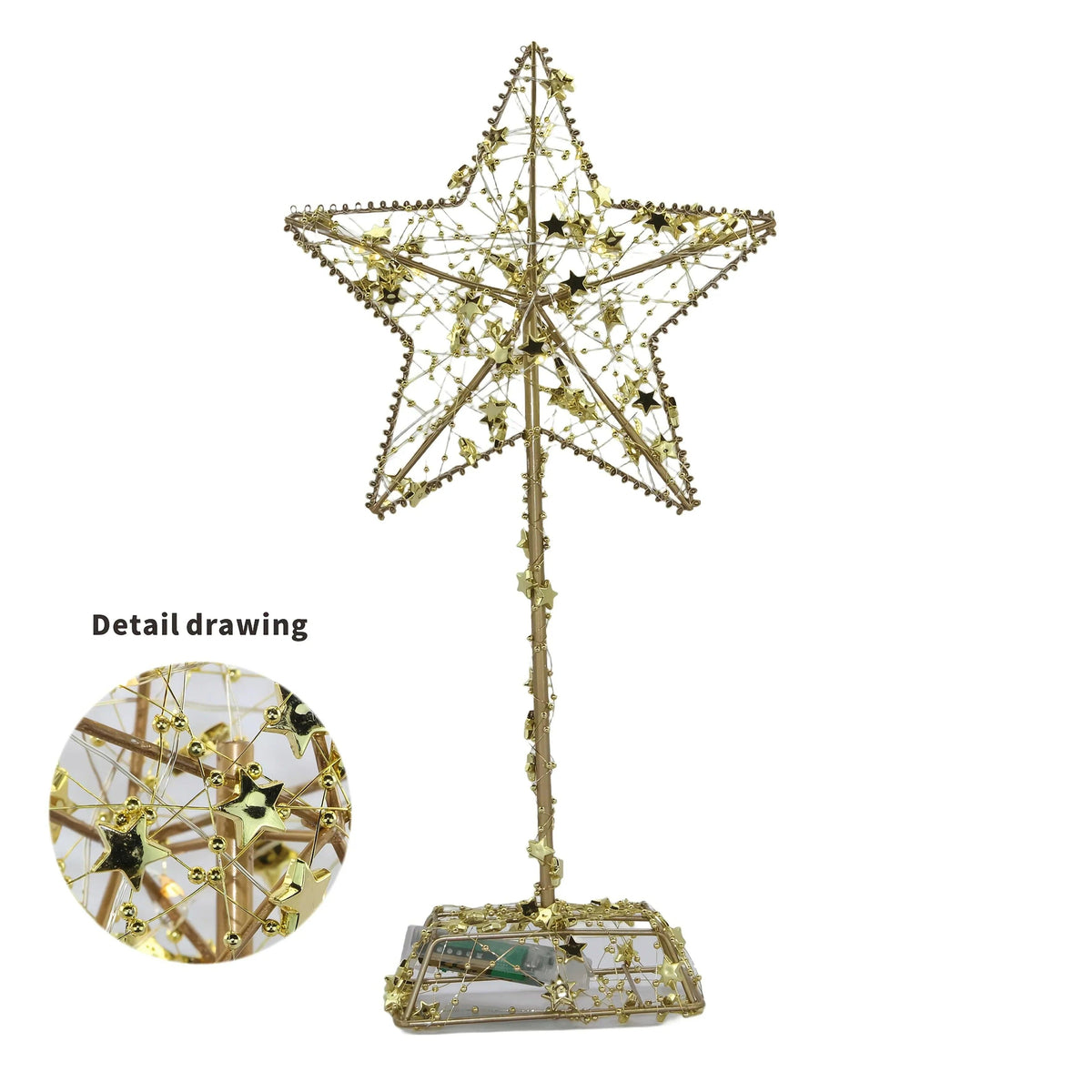 Ramadan Decoration - Star-Studded Metal with LED Lights