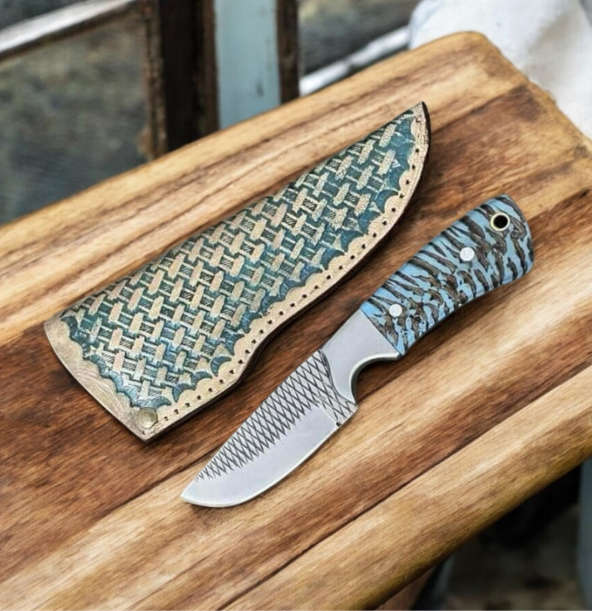 Ranch Cowboy Knives – Handmade Rasp Tool Blade with Pine Cone Handle 8