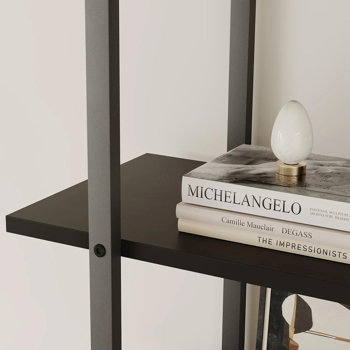 Rattan 5 Tier Bookshelf with Open Storage, 71 Inch Black Bookcase