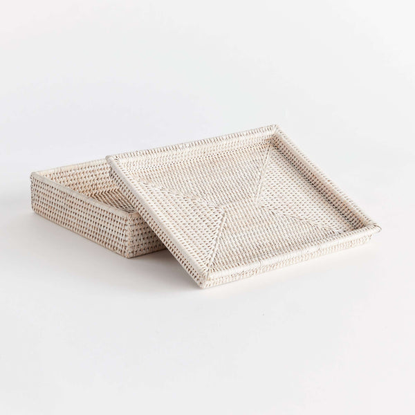 Rattan Lidded Letter Box for Home Office