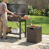 Rattan Propane Tank Cover Patio Hideaway Tank Side Table-Brown