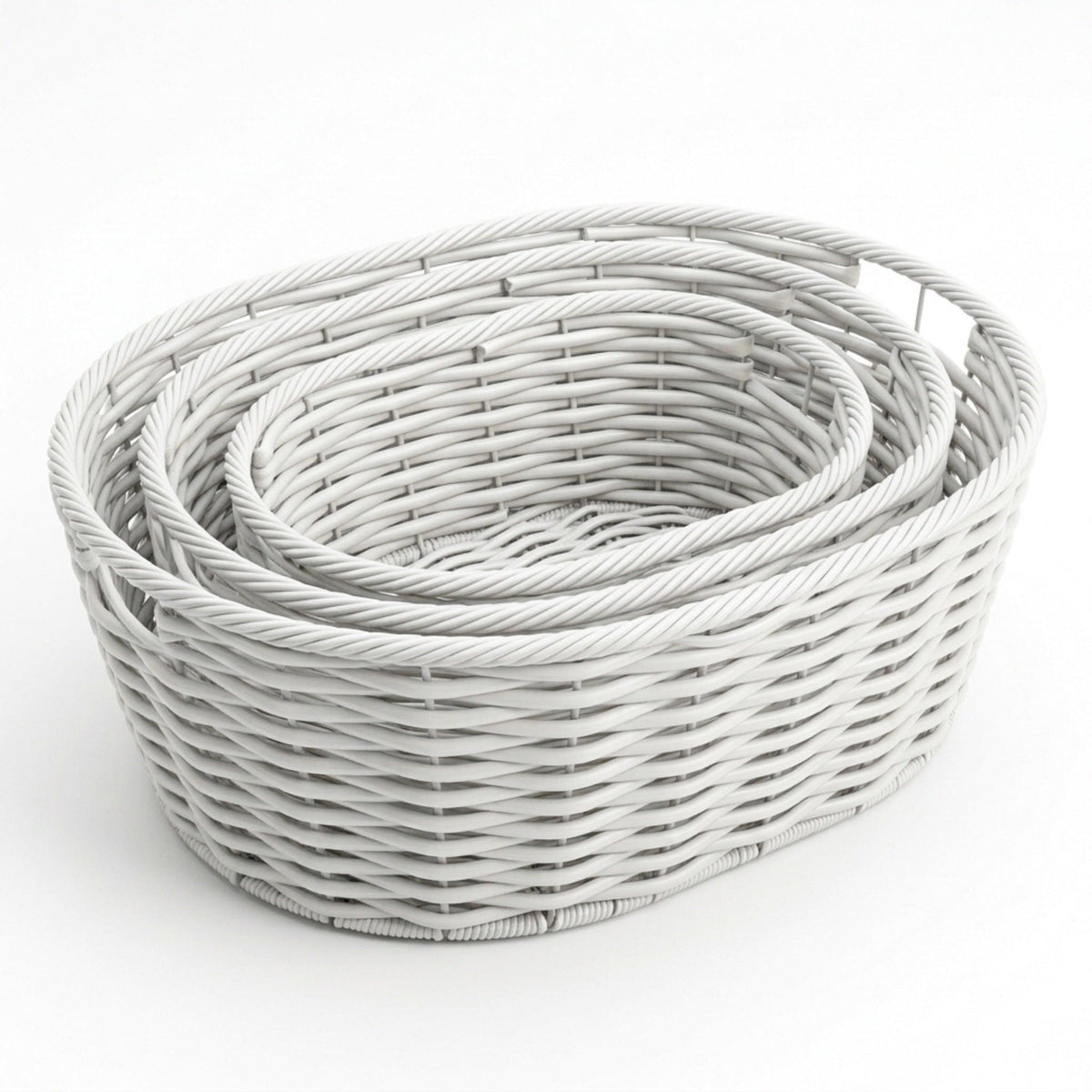 Multi-Purpose Nesting Rattan Basket 3-Piece Set