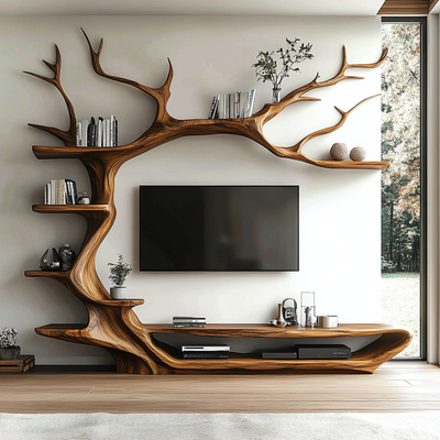 Ravenn Tree Branch Live Edge Solid Wood TV Console