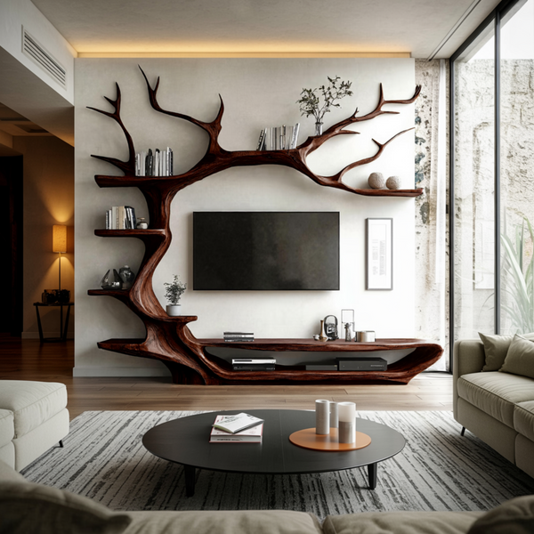 Ravenn Tree Branch Live Edge Solid Wood TV Console