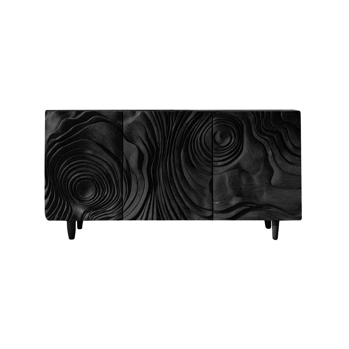 Ravyn Hand-Carved Natural Hardwood Sideboard Cabinet