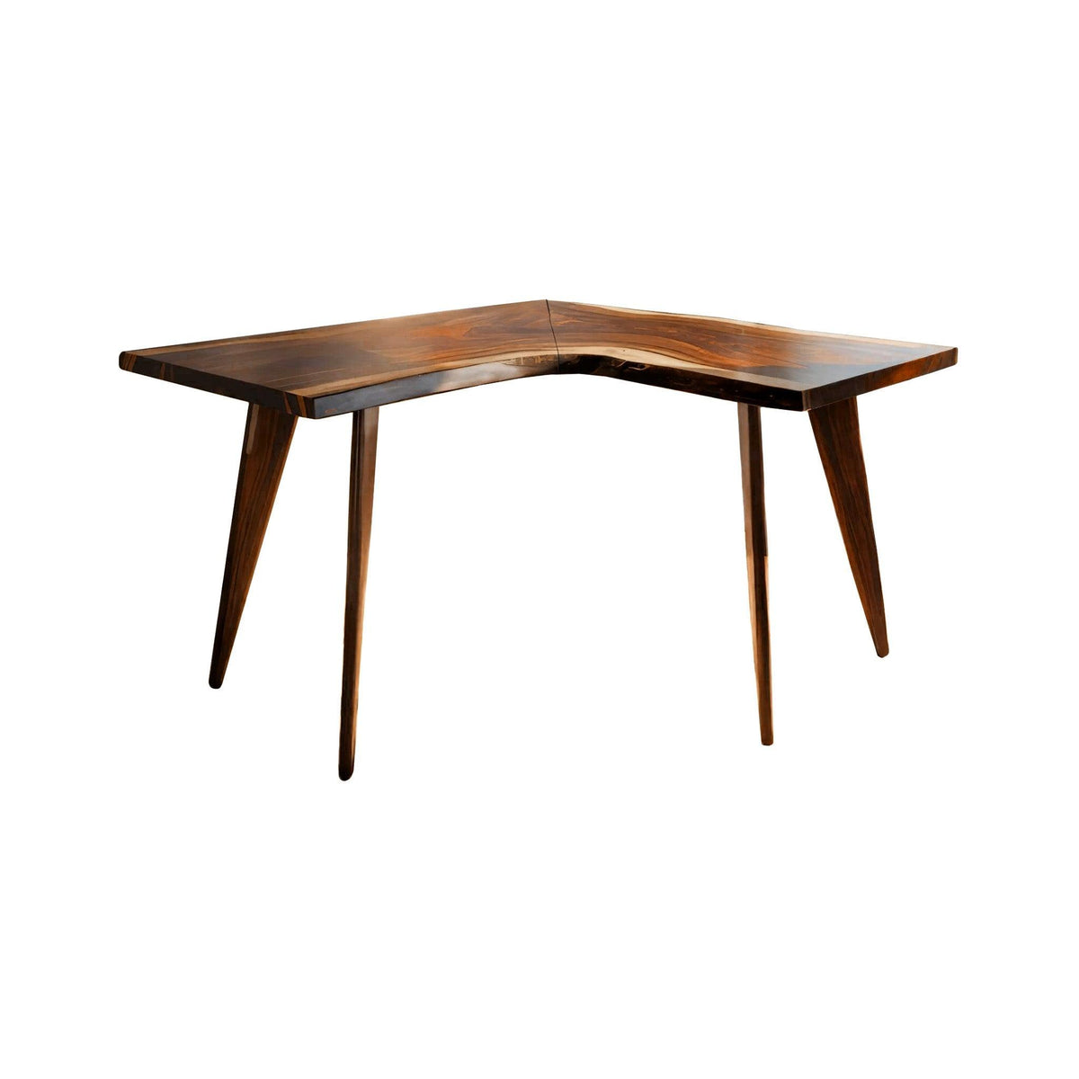 Ravyn Modern Rustic Live-Edge L-Shape Desk