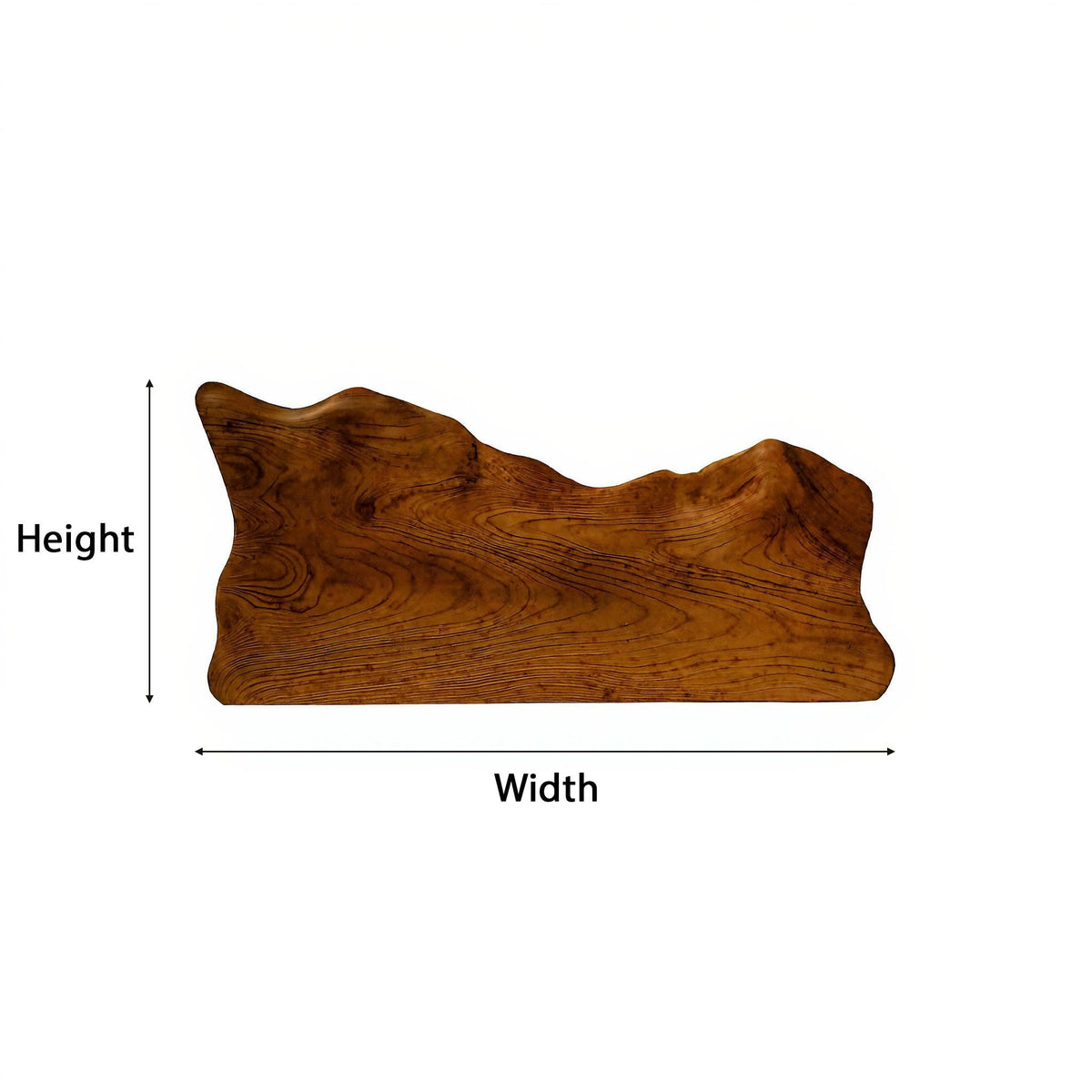 Raw Flow Zen Solid Wood Headboard with Integrated Bed Frame