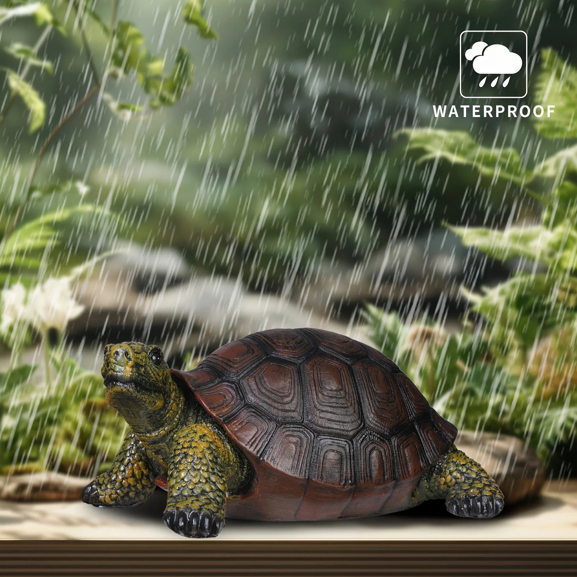 Realistic Ceramic Turtle Statue for Outdoor Garden Decor