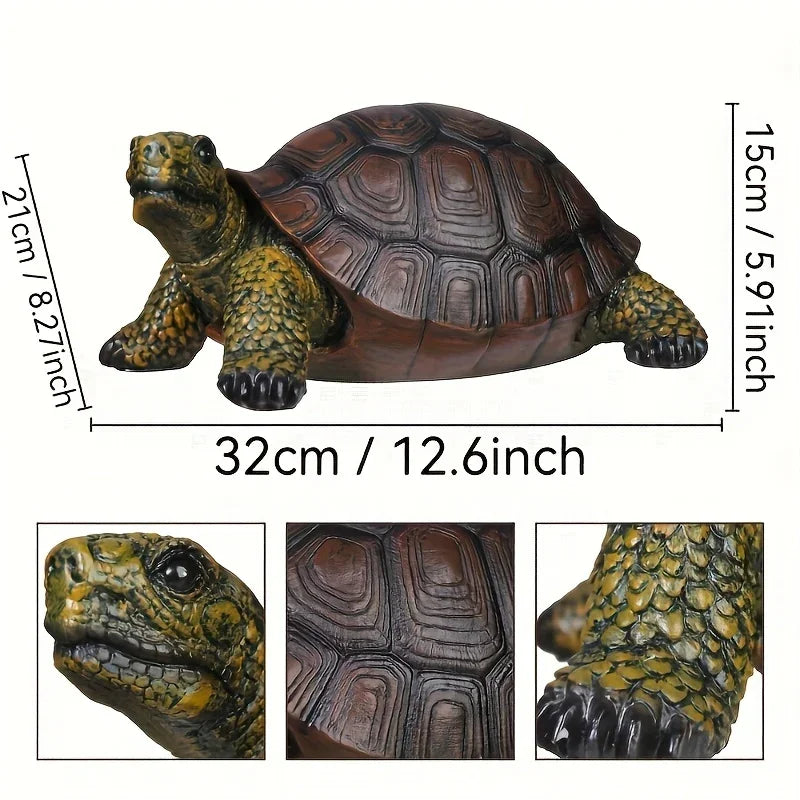Realistic Ceramic Turtle Statue for Outdoor Garden Decor