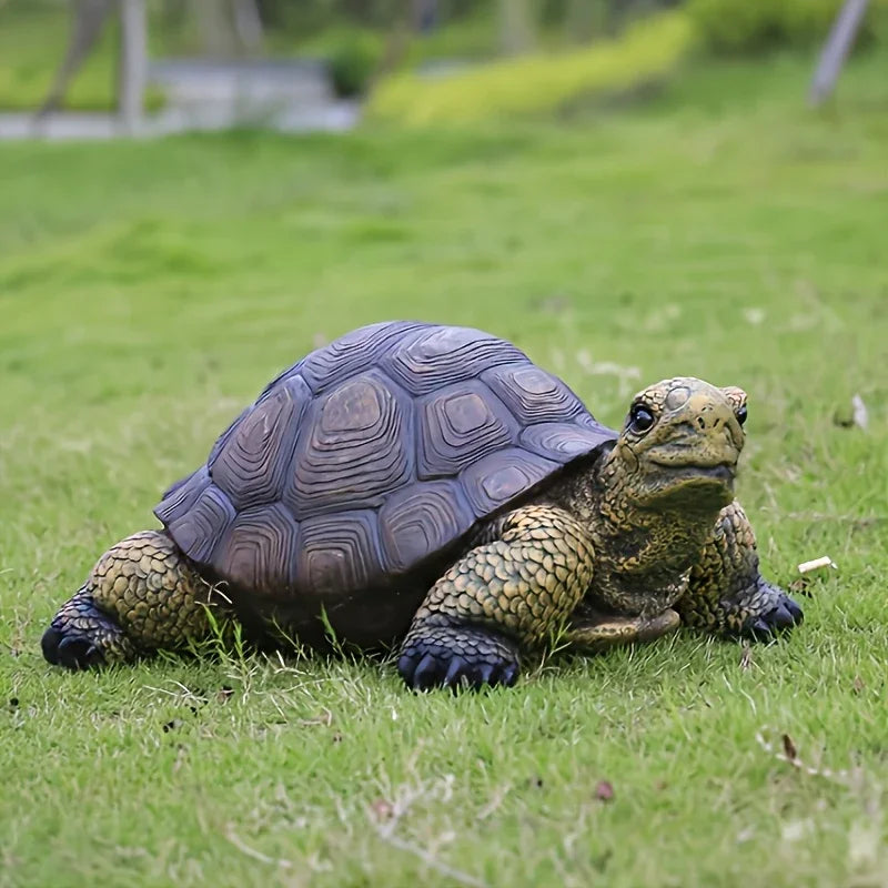 Realistic Ceramic Turtle Statue for Outdoor Garden Decor