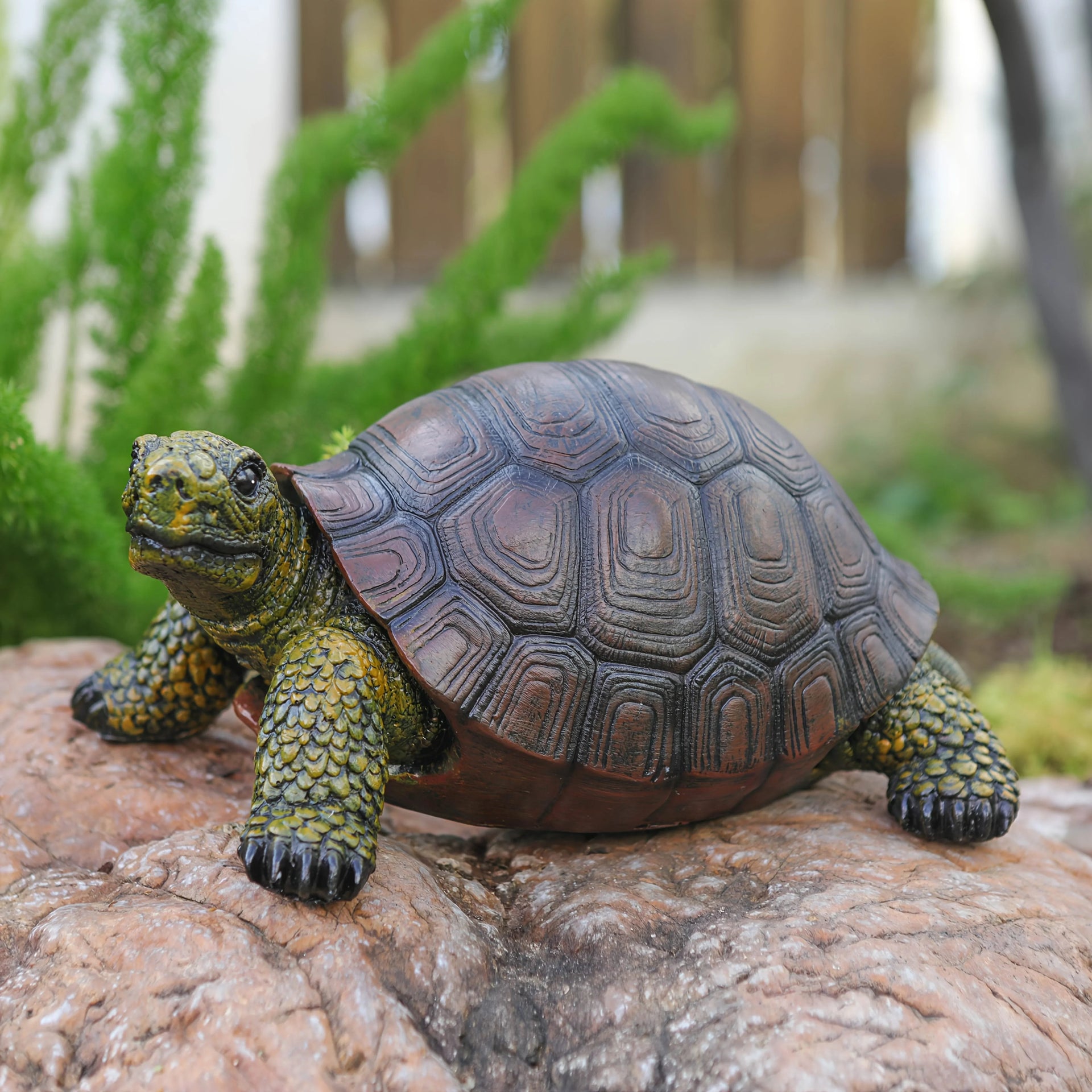 Realistic Ceramic Turtle Statue for Outdoor Garden Decor