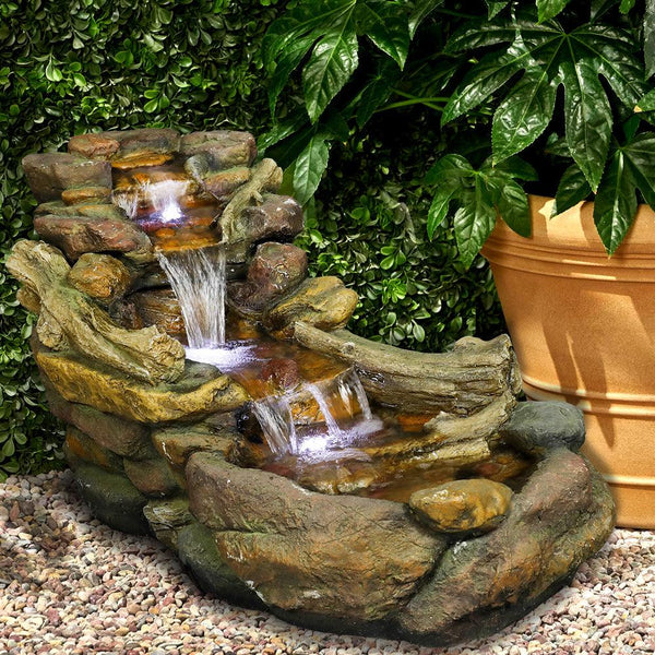 Resin Driftwood Creek Horizontal Outdoor Fountain 39 in