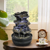 Resin Mossy Rock Tabletop Water Fountain 15 Inch LED