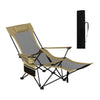 Reclining Camping Chair with Removable Footrest and Adjustable Backrest-Green - Green