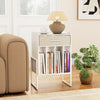 Record Player Stand with Drawer and Record Holder-White