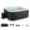 Rectangular Blowup Pool Hottub with 130 Air Jets for 4-6 Person-Black