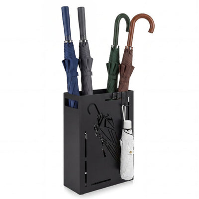 Rectangular Umbrella Holder Rack with Removable Drip Tray-Black