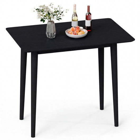 Rectangular Wooden Dining Table for 2-4 34 Inch Farmhouse Solid Wood Kitchen Table-Black