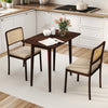Rectangular Wooden Dining Table for 2-4 34 Inch Farmhouse Solid Wood Kitchen Table-Walnut