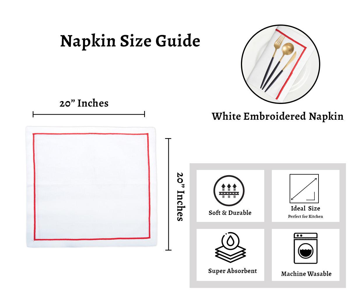 Custom Embroidery Wedding Cloth Napkins for Table Decor