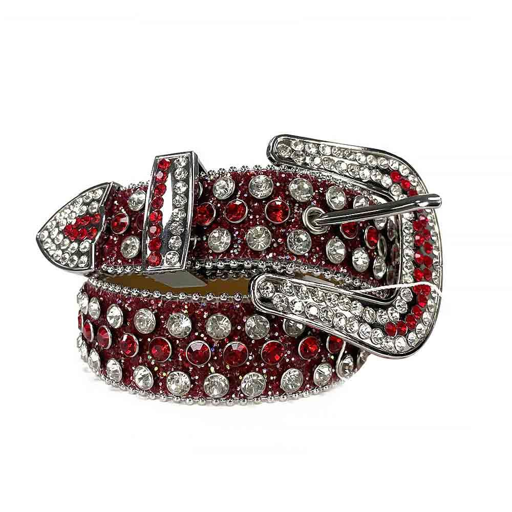 Burgundy Sparkling Diamond Rhinestone Belt | burgundy rhinestone belt