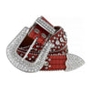 Red Strap Rhinestone Belts Men Women