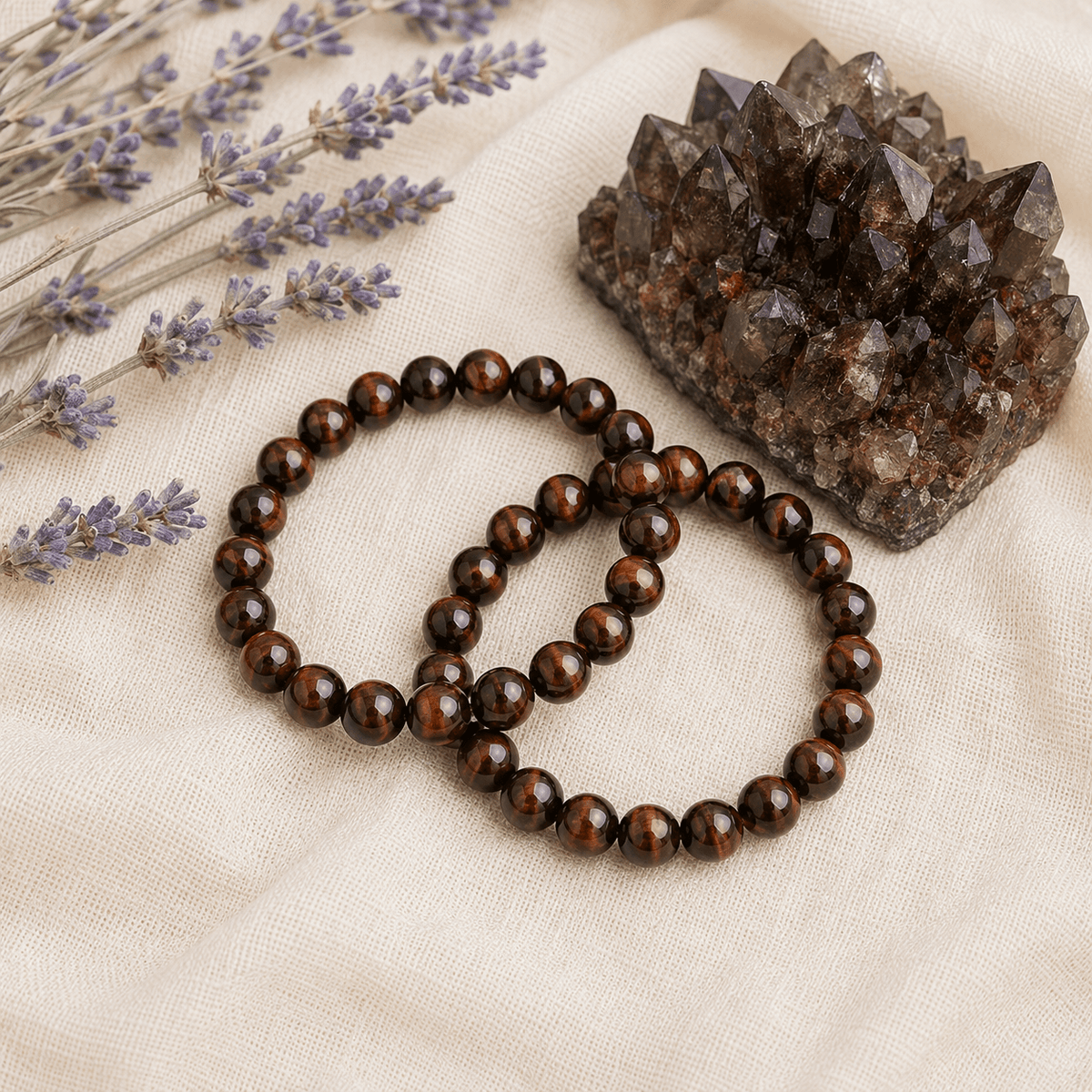 Red Tiger Eye Bracelet | Vintage Tiger Eye Bracelet (Happiness and Self Discovery)