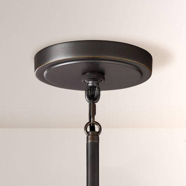 19 Silk Drum Pendant Light 3-Light E26 Brass Bronze Fixture
