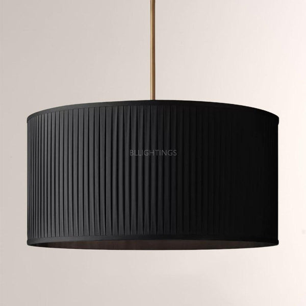 19 Silk Drum Pendant Light 3-Light E26 Brass Bronze Fixture