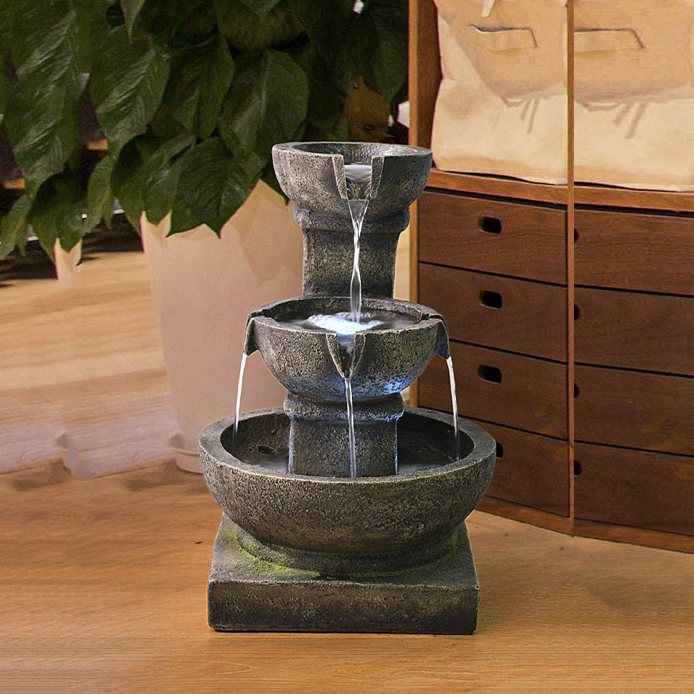 Resin Classical 3 Tier Tabletop Garden Fountain 16 Inch
