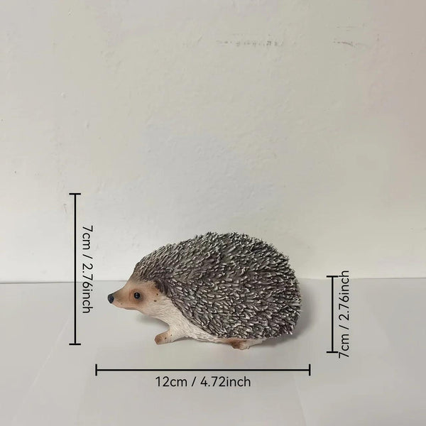 Resin Hedgehog Garden Statue with Realistic Fur Texture