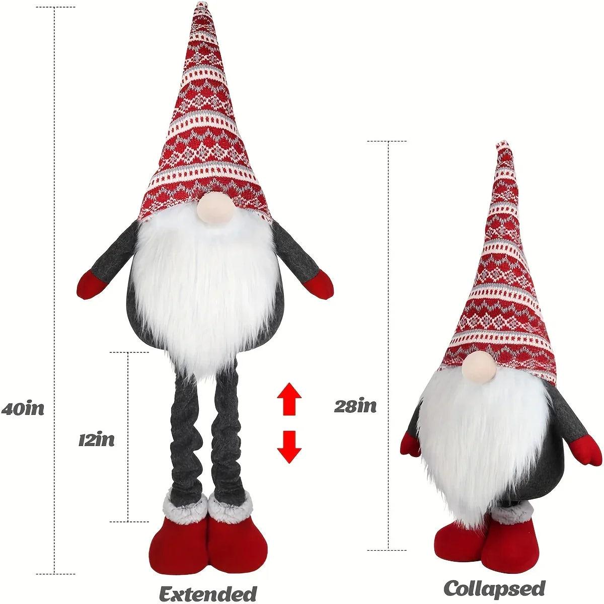 Resin Standing Christmas Gnome 40 Inch Extra Large Holiday Decor
