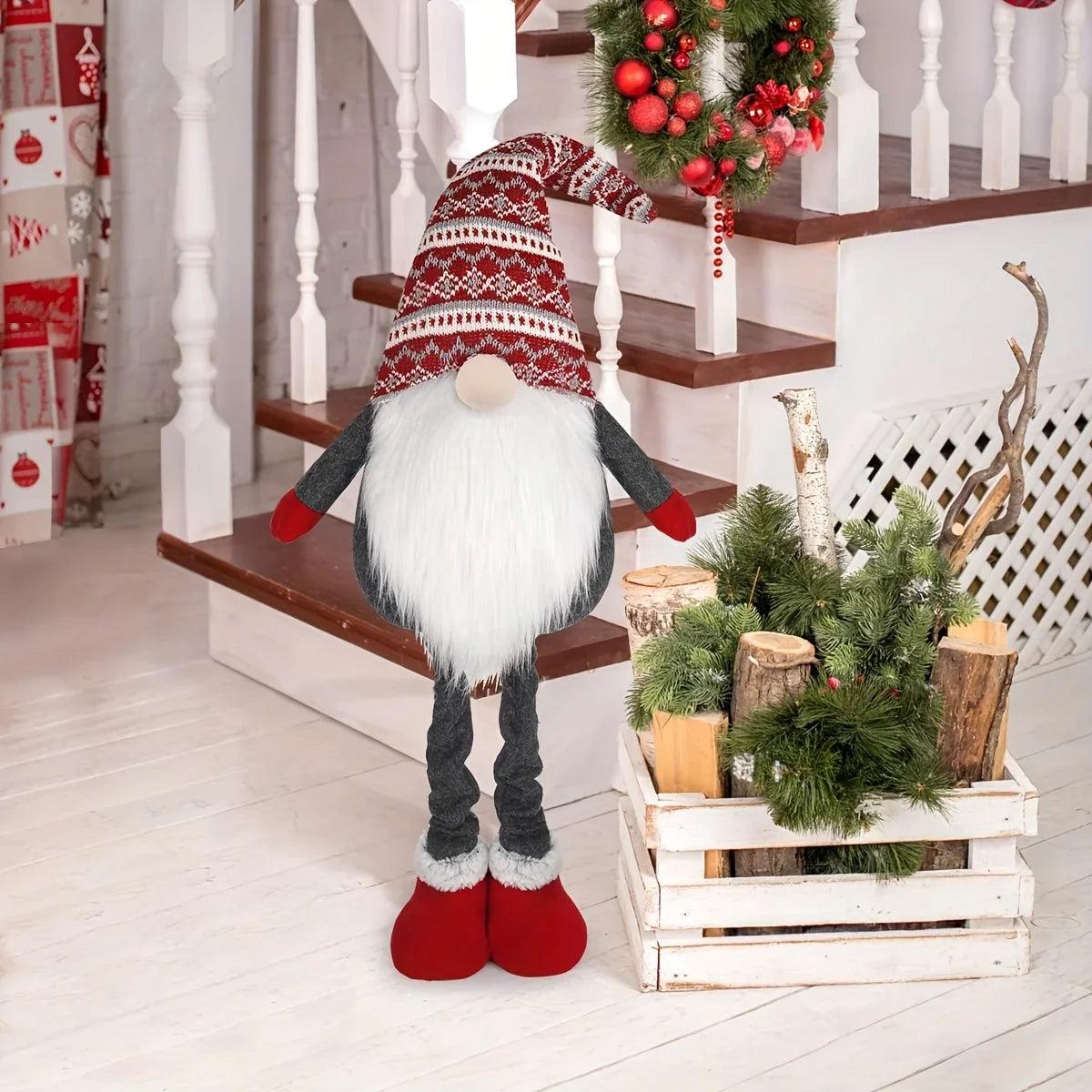 Resin Standing Christmas Gnome 40 Inch Extra Large Holiday Decor
