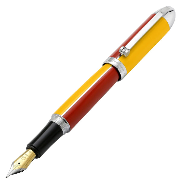 Visionary® Brass & Aluminum Enameled Fountain Pen (Medium Nib) - Aspen Gold / Red - Gifts for You 'n Me