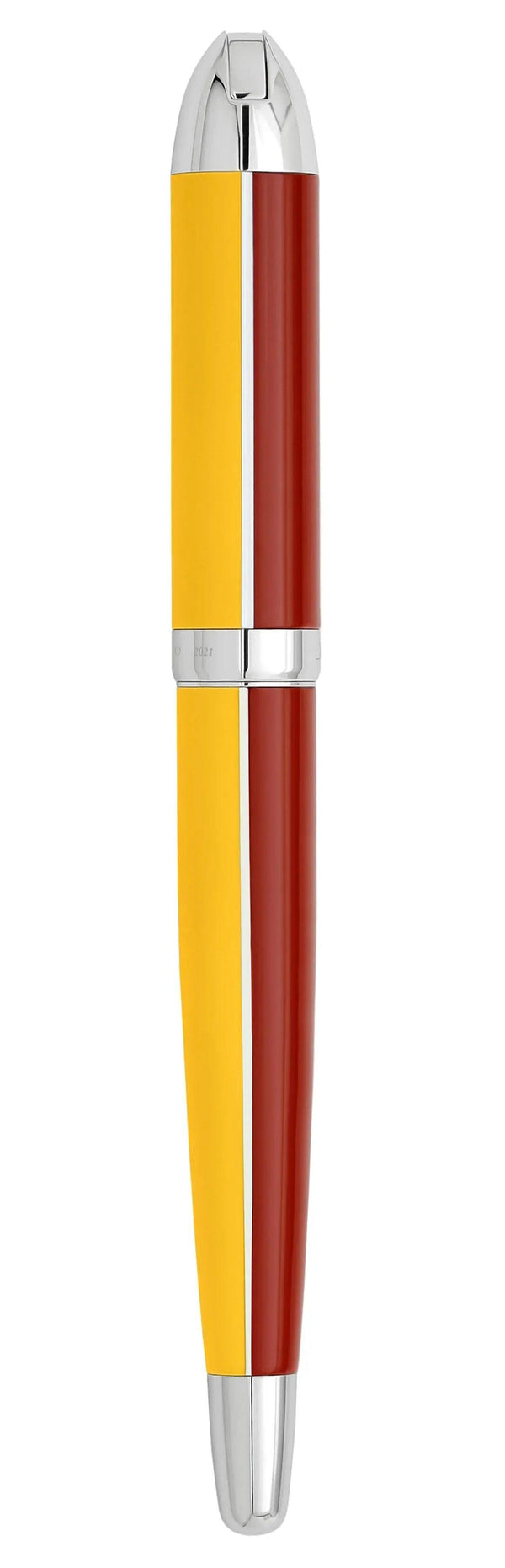 Visionary® Brass & Aluminum Enameled Fountain Pen (Medium Nib) - Aspen Gold / Red - Gifts for You 'n Me