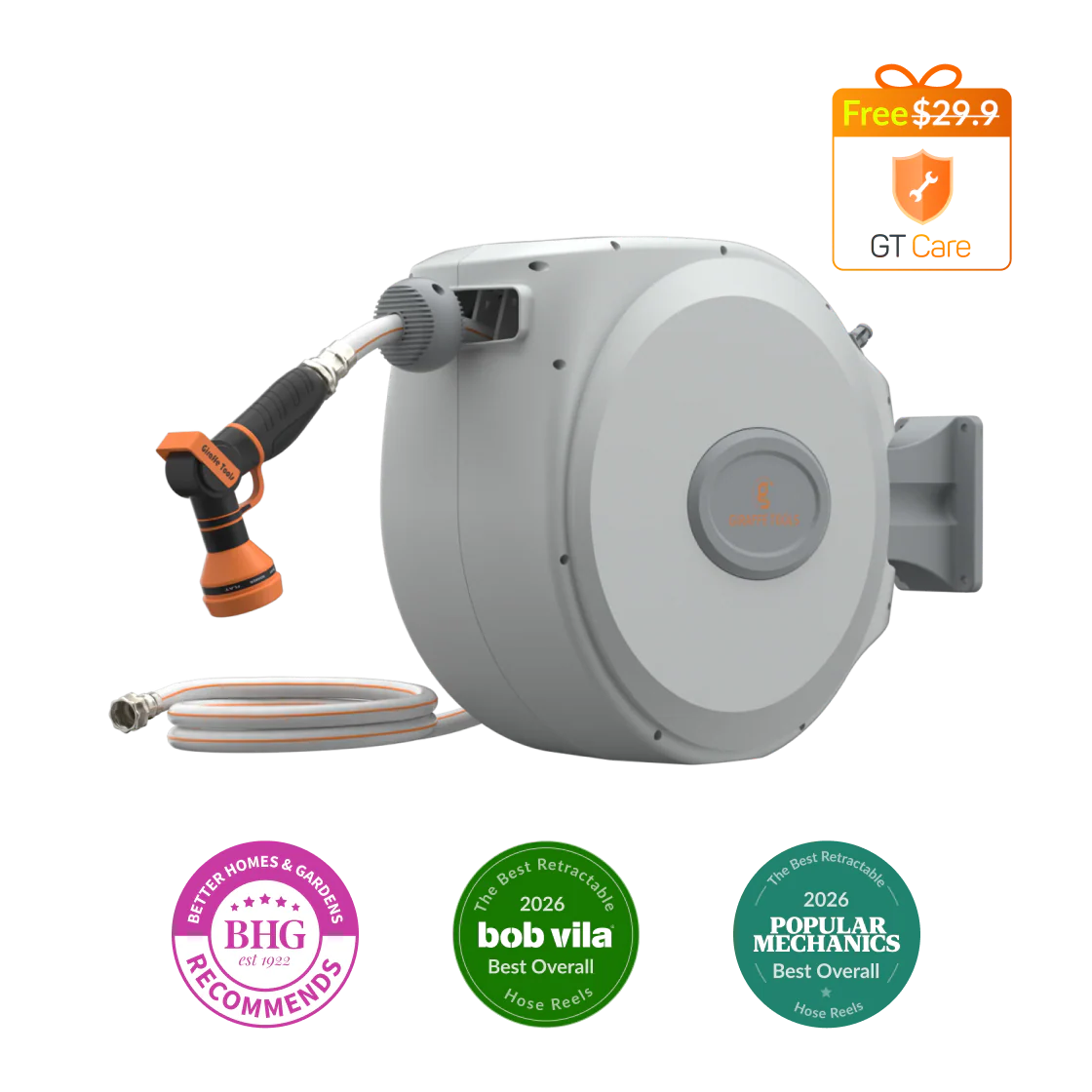 Retractable Garden Hose Reel-5/8 in-65ft