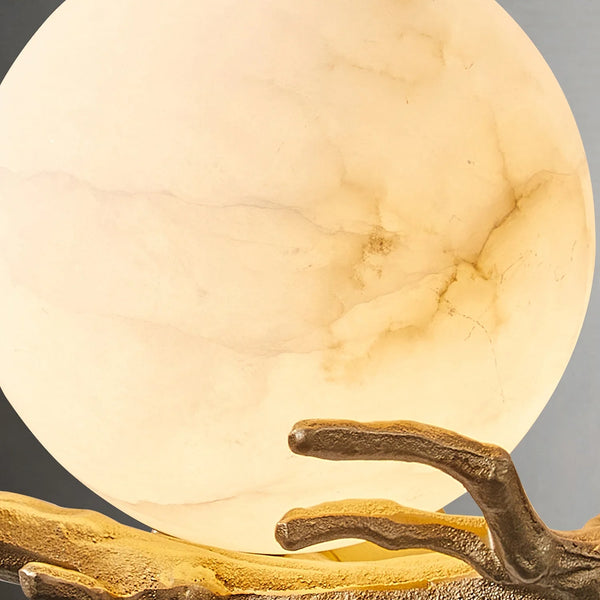 Retro Twigs Round Alabaster Wall Lamp