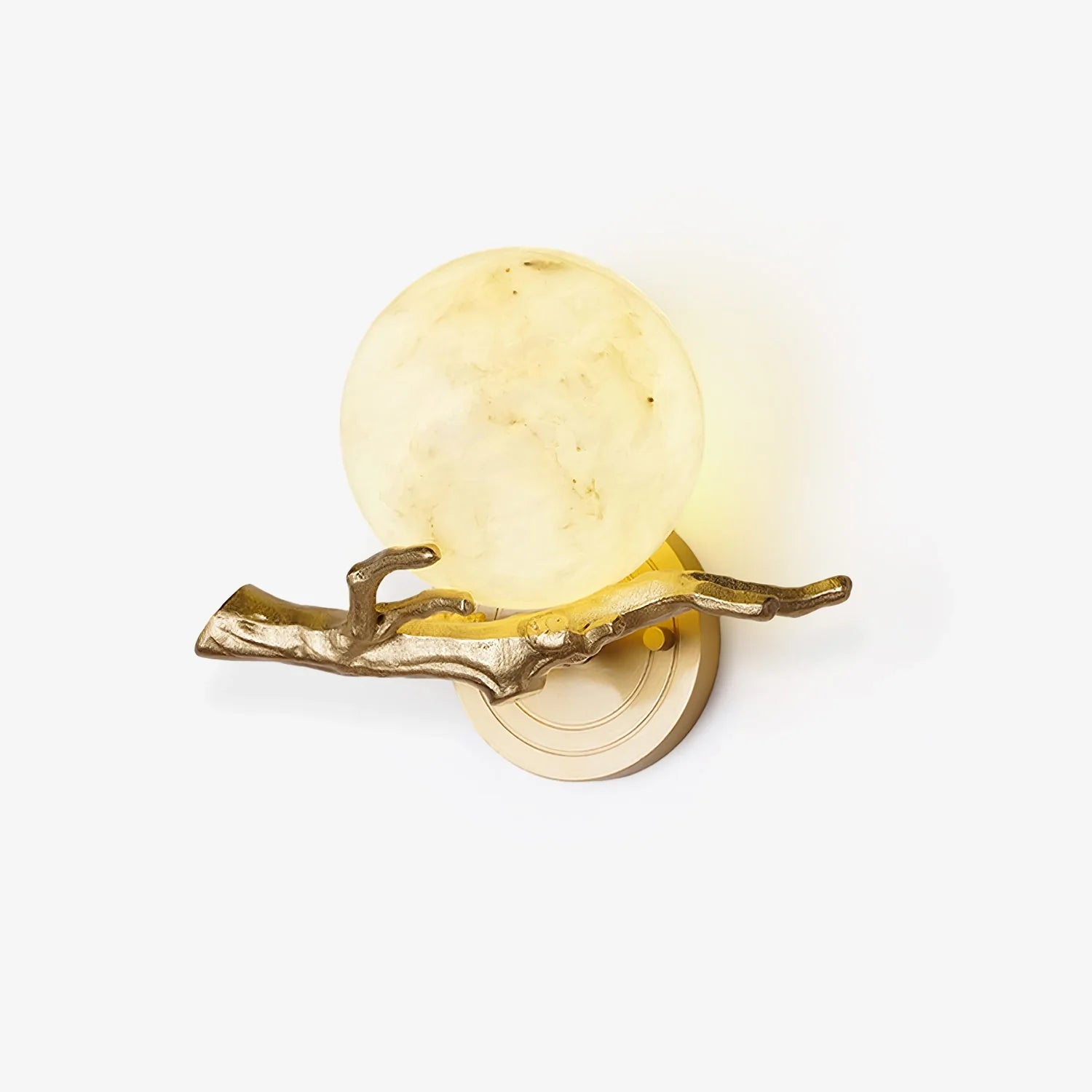 Retro Twigs Round Alabaster Wall Lamp