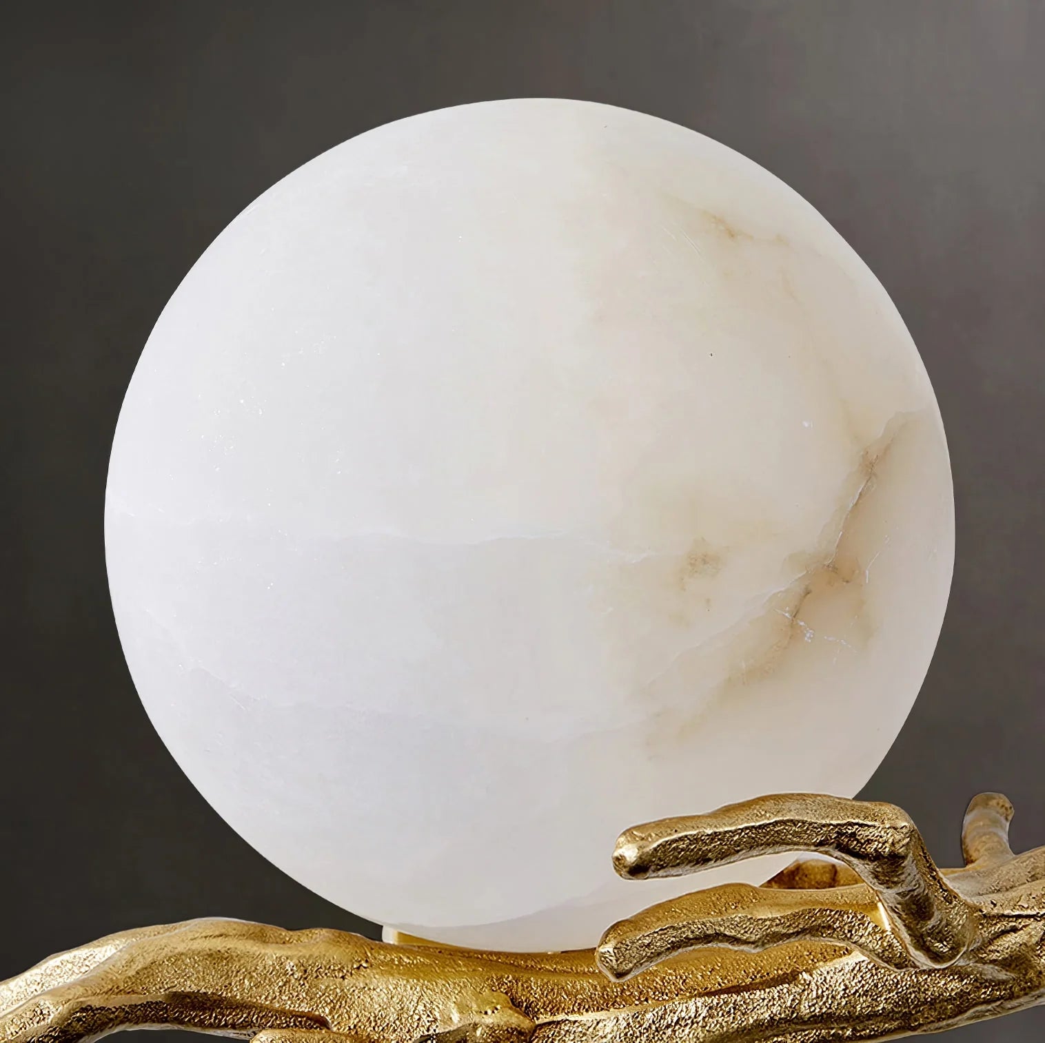 Retro Twigs Round Alabaster Wall Lamp