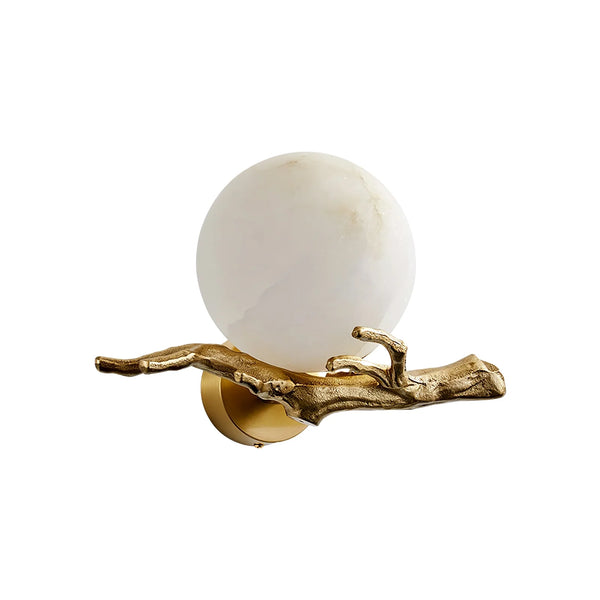 Retro Twigs Round Alabaster Wall Lamp