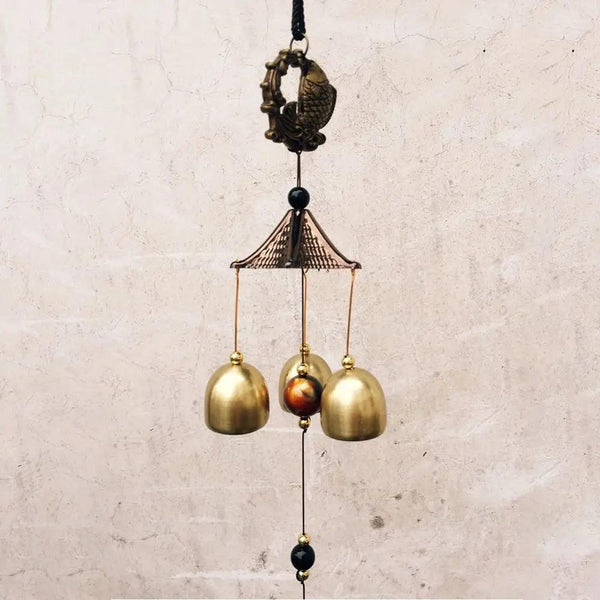 Retro Wind Chimes Copper Wind Bell Hanging Pendants Garden Decorations Outdoor Oriental Lucky Pendants