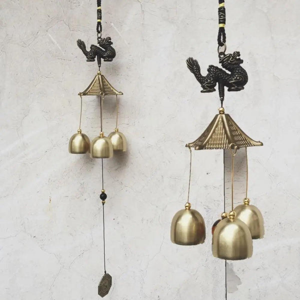 Retro Wind Chimes Copper Wind Bell Hanging Pendants Garden Decorations Outdoor Oriental Lucky Pendants
