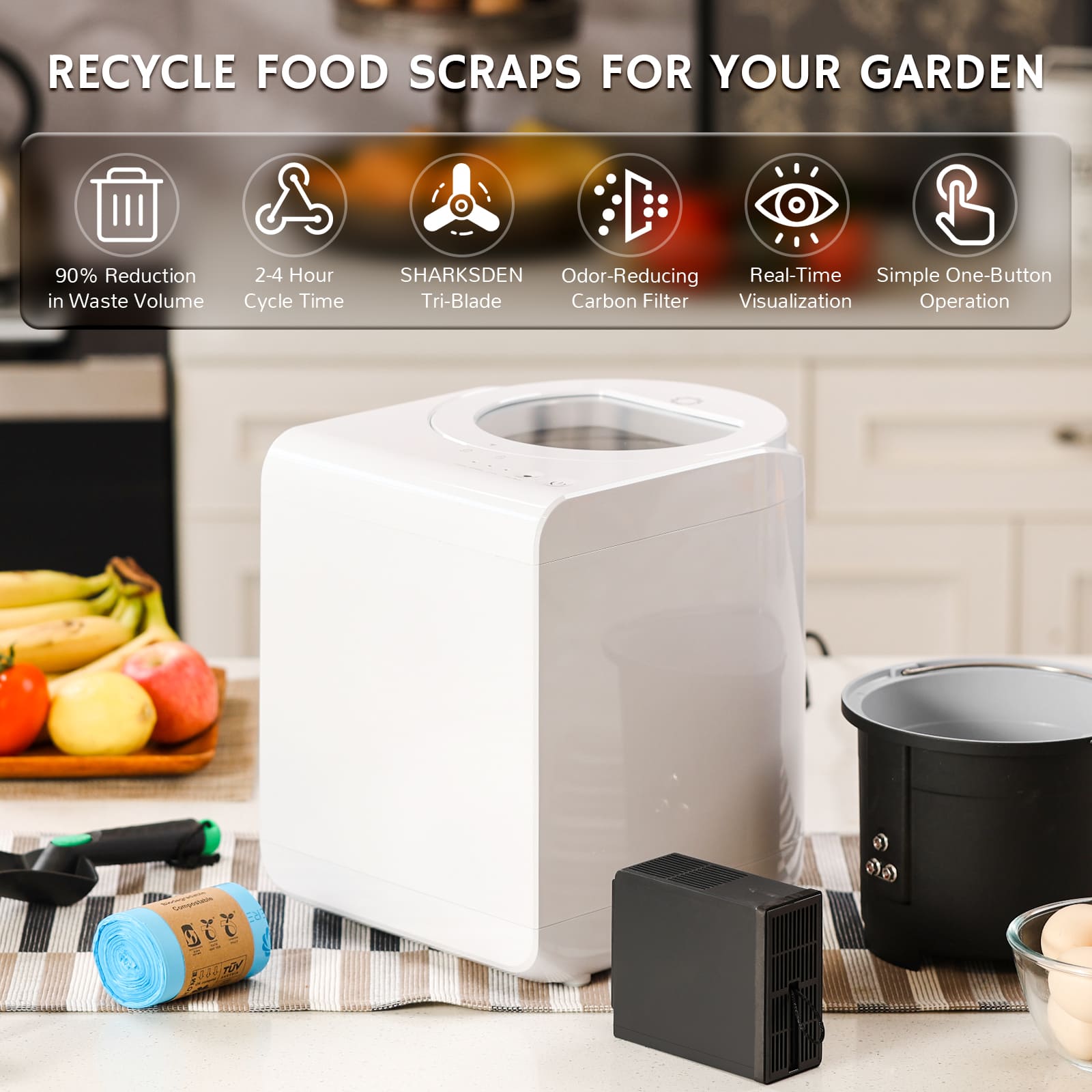 Revive Electric Kitchen Composter, Visual Version Airthereal