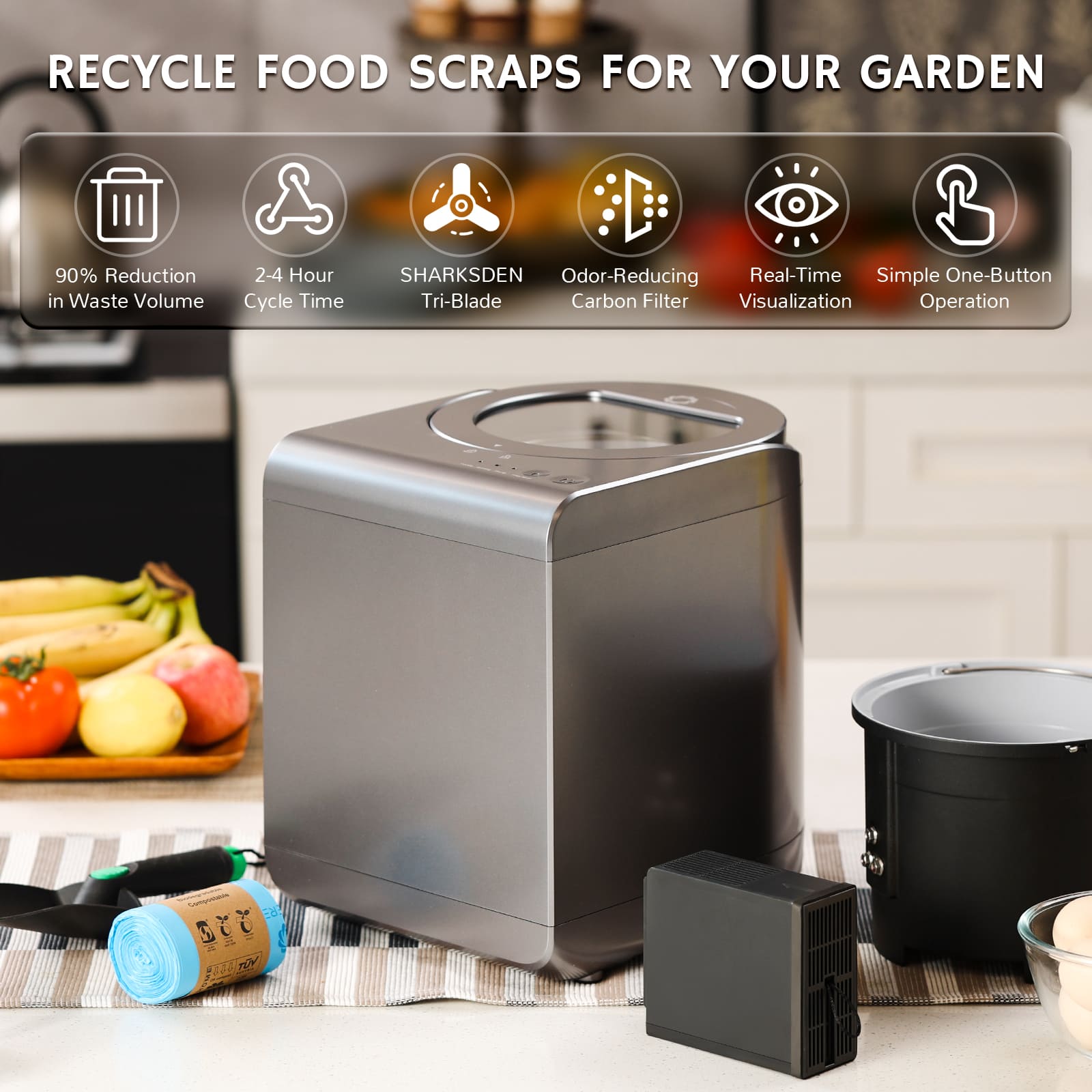 Revive Electric Kitchen Composter, Visual Version Airthereal