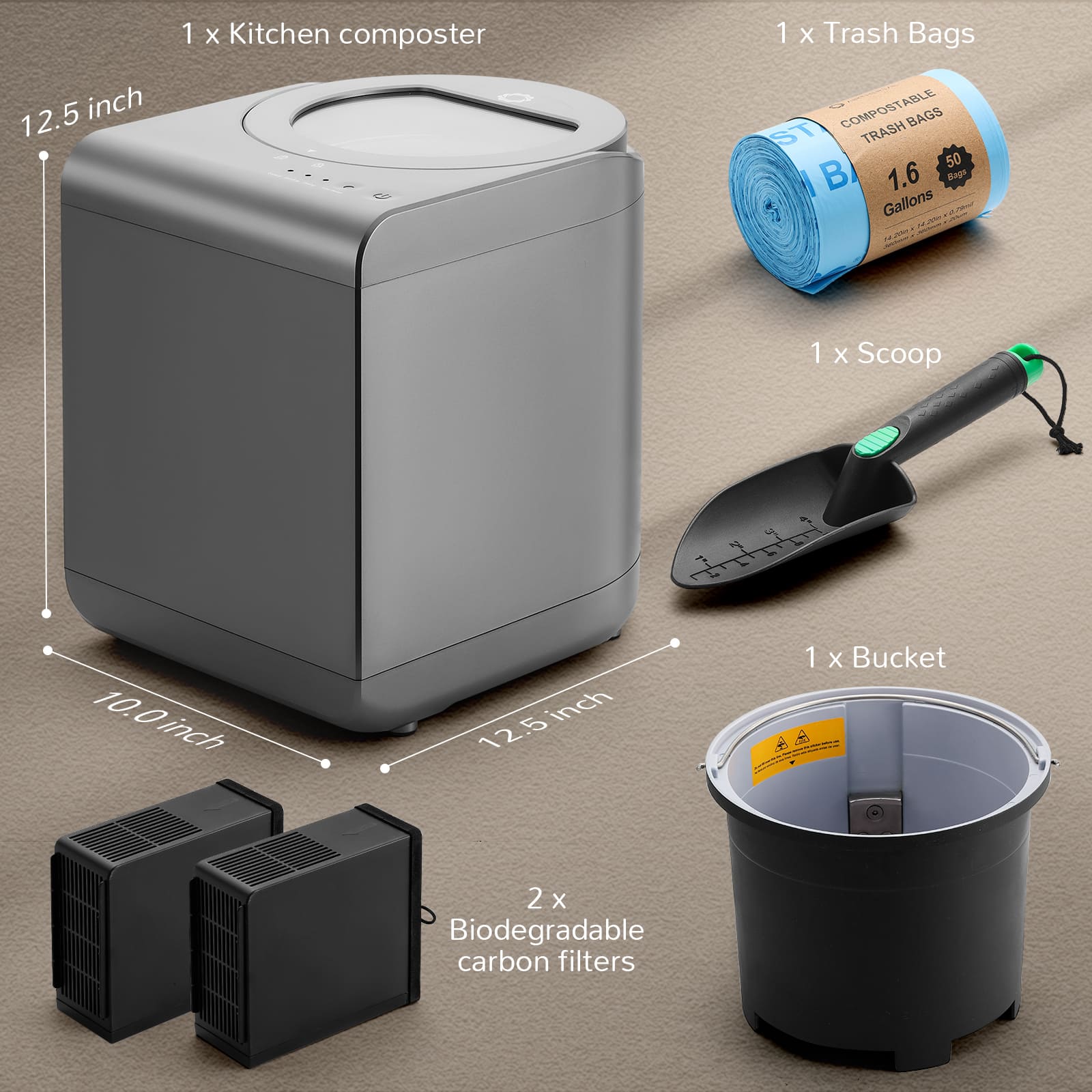 Revive Electric Kitchen Composter, Visual Version Airthereal