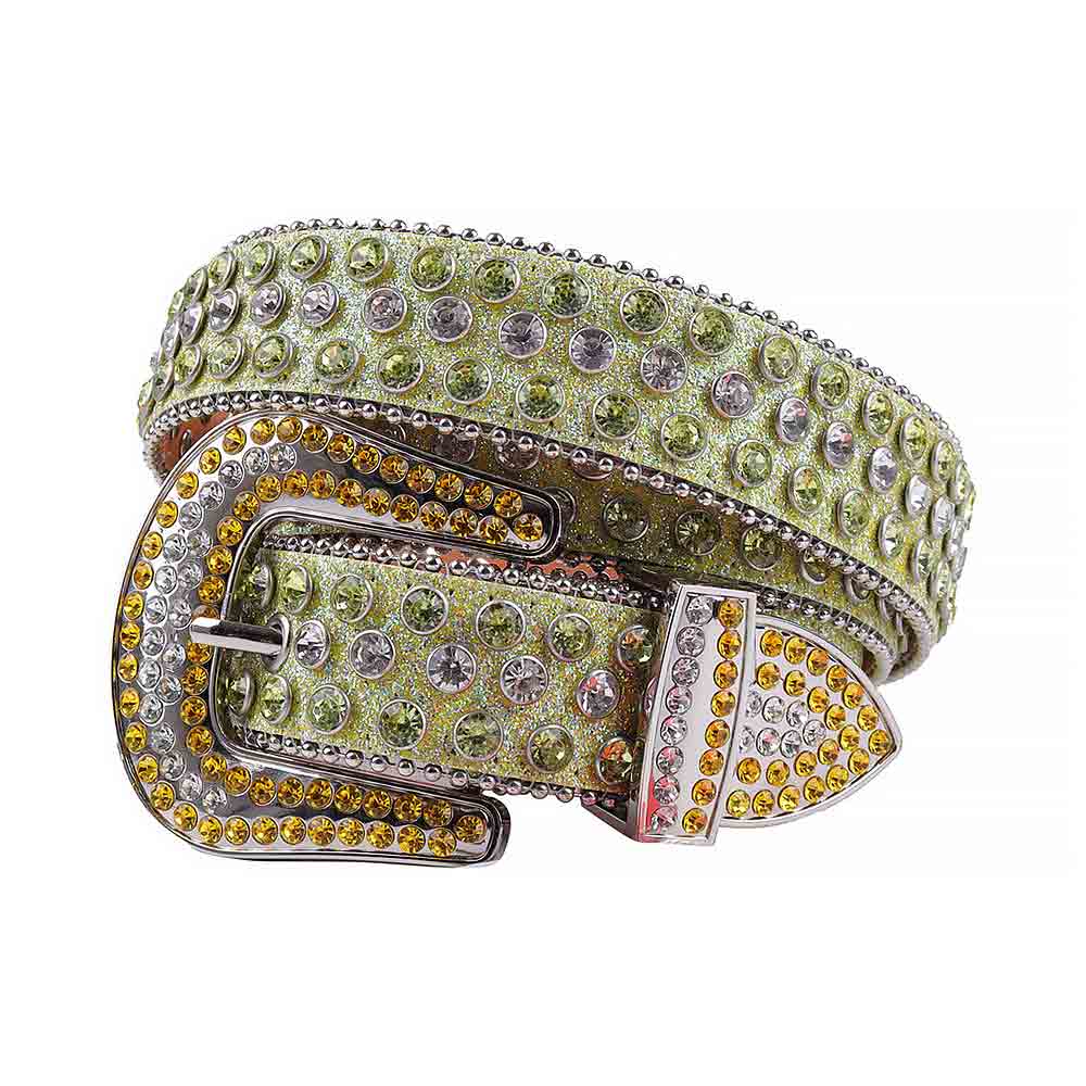 Green Bling Western Rhinestone Belt