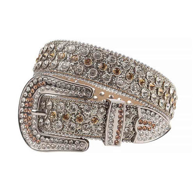 Silver Strap Rhinestone Western Belt Buckles