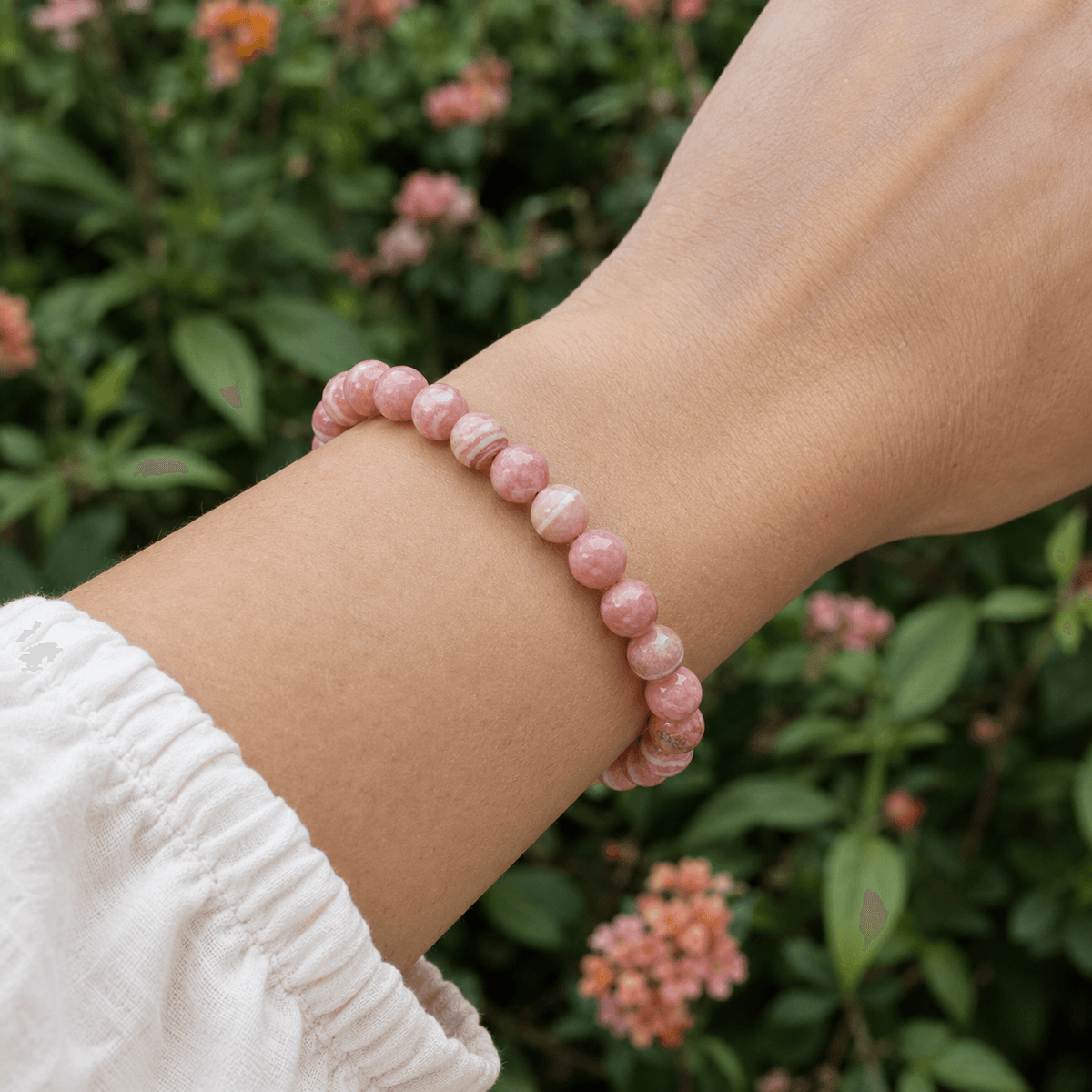 Rhodochrosite Bracelet | Rhodochrosite Crystal Bracelet (Compassion and Relaxation)