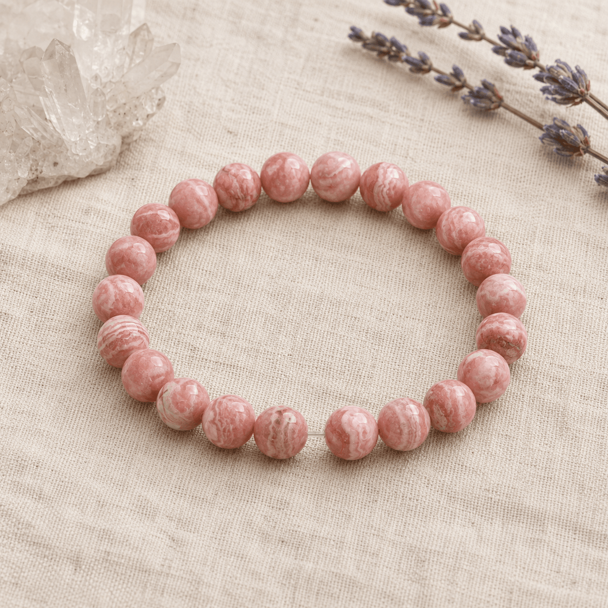 Rhodochrosite Bracelet | Rhodochrosite Crystal Bracelet (Compassion and Relaxation)
