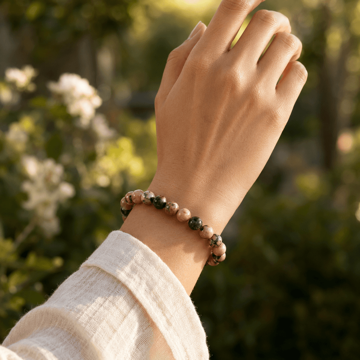 Rhodonite Bracelet (Empathy and Dispelling Negative Energy).